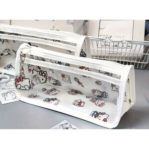 Hello Kitty Transparent Pencil & Makeup Bag – Soft Storage Case for Travel